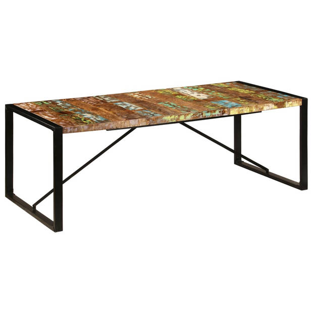 vidaXL Eettafel 220x100x75 cm massief gerecycled hout