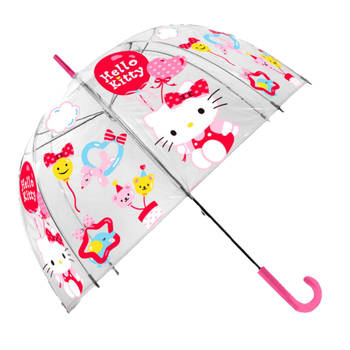 Kinder paraplu transparant Hello Kitty 48 cm - Paraplu's