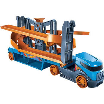 Hot Wheels transporter Lift en Launch 40 cm oranje/blauw