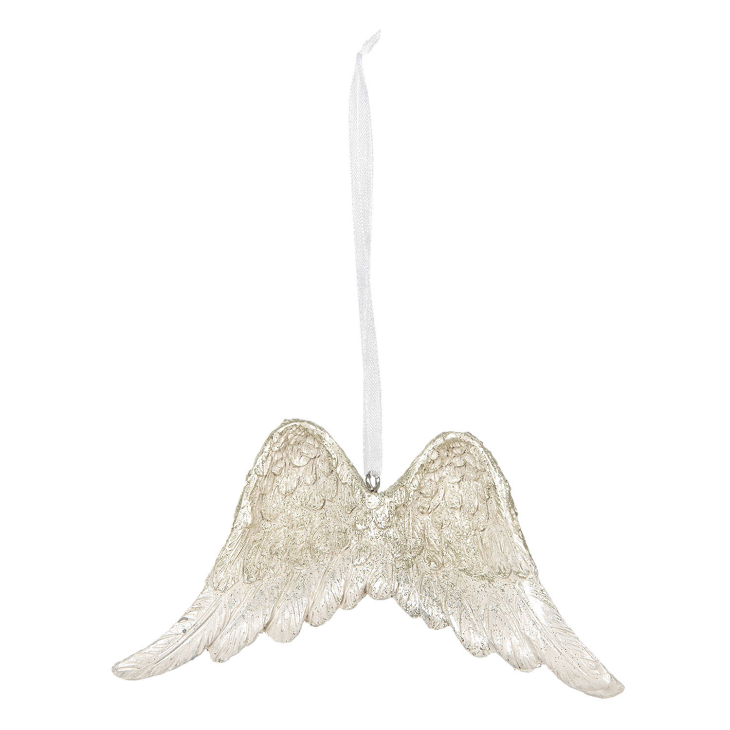 Clayre & Eef Witte Decoratie hanger vleugels 12*2*9 cm 6PR2804