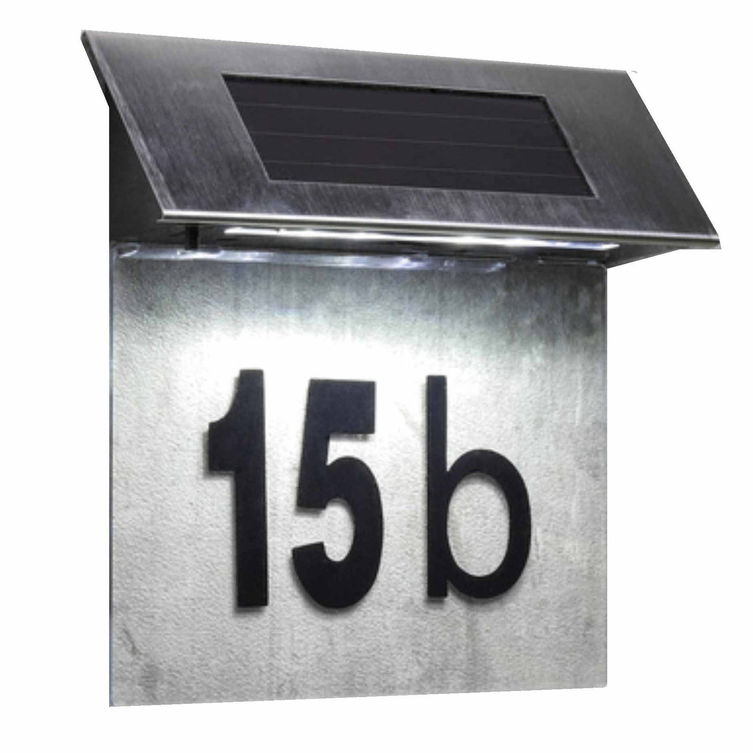 Transparante Solar Huisnummer Plaat Met Led Licht Huisnummerplaten-Huisnummerbordjes