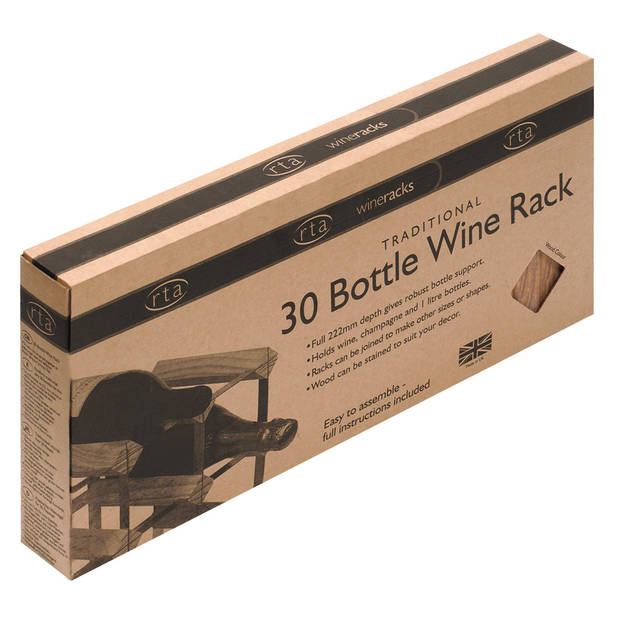 RTA Wineracks - Wijnrek Verzinkt - Dark oak - 30 Flessen - Zelfbouwkit
