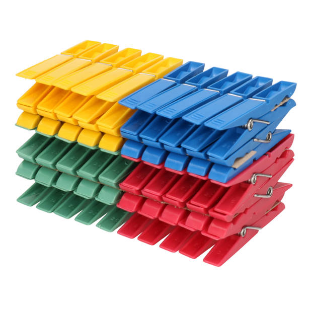 50x Plastic knijpers gekleurd 7 cm - Knijpers