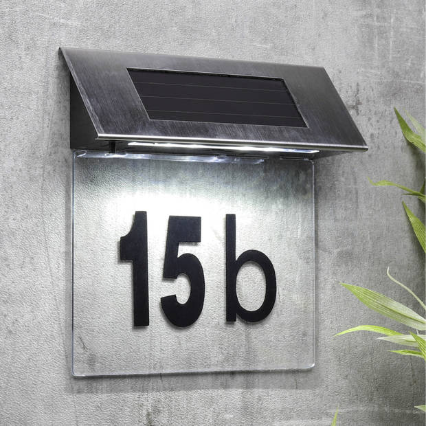 LED huisnummerbordje op zonne-energie - Huisnummers