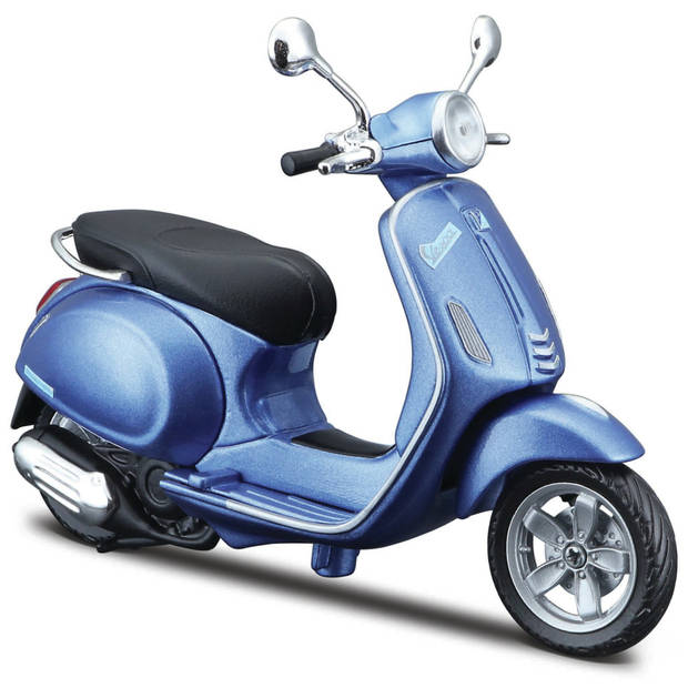 Model scooter Vespa Primavera 150 blauw schaal 1:12/15 x 11 x 6 cm - Speelgoed motors