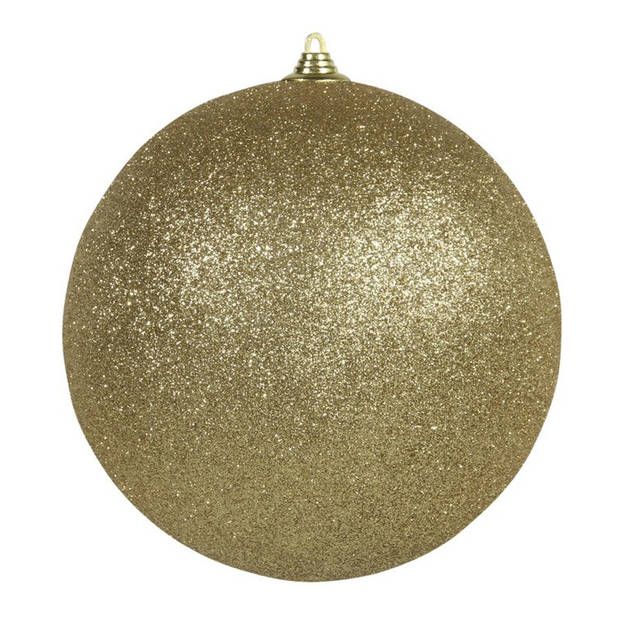 Othmar Decorations Kerstbal - goud - D18 cm - kunststof - glitter - Kerstbal