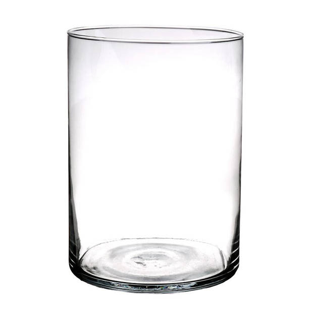 Glazen vaas/vazen transparant 25 x 18 cm - Vazen