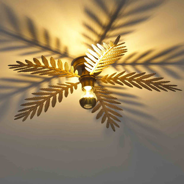 Ylumen Plafondlamp Palm 5 bladen Ø 60 cm goud bruin