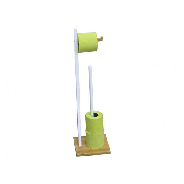 Gebor - Luxe Bamboe Toiletpapier Houder Vrijstaand - Reserverolhouder Bamboe - WC Rol Houder - Closetrolhouder -