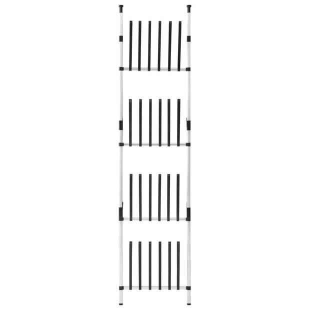 vidaXL Laarzenrek met stangen telescopisch aluminium