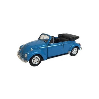 Speelgoed Volkswagen Kever blauwe cabrio auto 12 cm