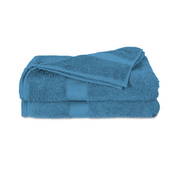 Twentse Damast Katoenen 2PACK Handdoeken - 50x100 - Skyblue