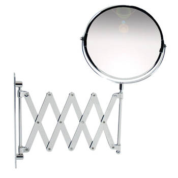 Orange85 Make-up Wandspiegel - Harmonica - 2x Vergrotend - Vergroting - Zilver - Spiegels - Rond - Make up - Badkamer