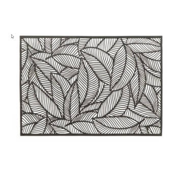 8x Tafel placemats/onderleggers met zwarte bladeren 30 x 45 cm - Placemats