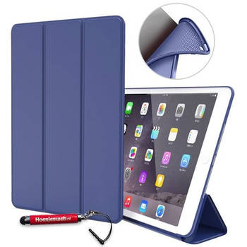 HEM Siliconen iPad hoes geschikt voor iPad 5/ iPad 6/ iPad Air/ iPad Air 2 - 9.7 Inch - Donkerblauw - Met Stylus