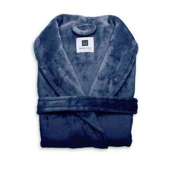 Zo Home Flanel Fleece Badjas Cara - indigo blue - S