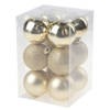 12x Gouden kunststof kerstballen 6 cm - Mat/glans - Onbreekbare plastic kerstballen - Kerstboomversiering goud