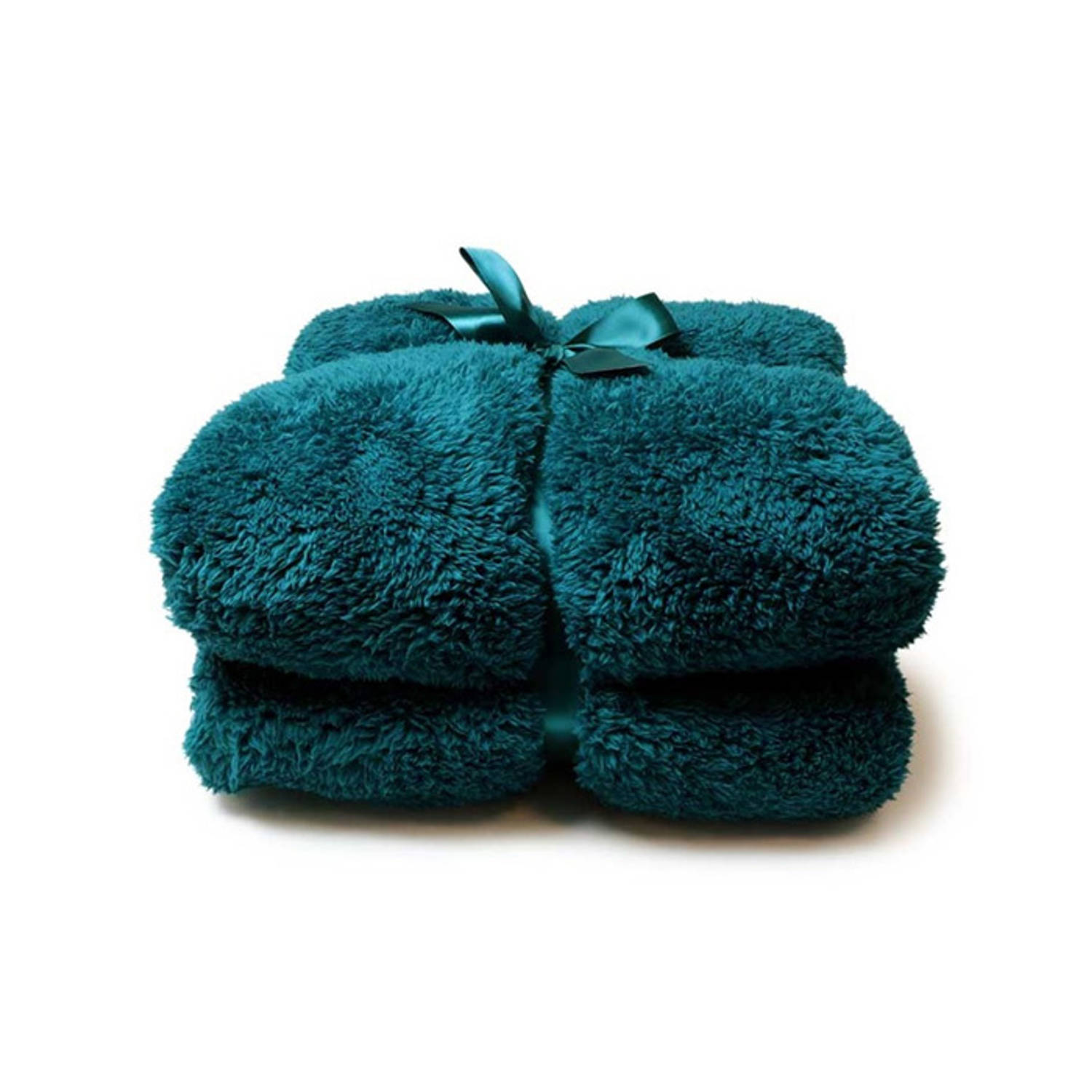 Unique Living Teddy - Fleece - Plaid - 150x200 cm - Everglade Blue