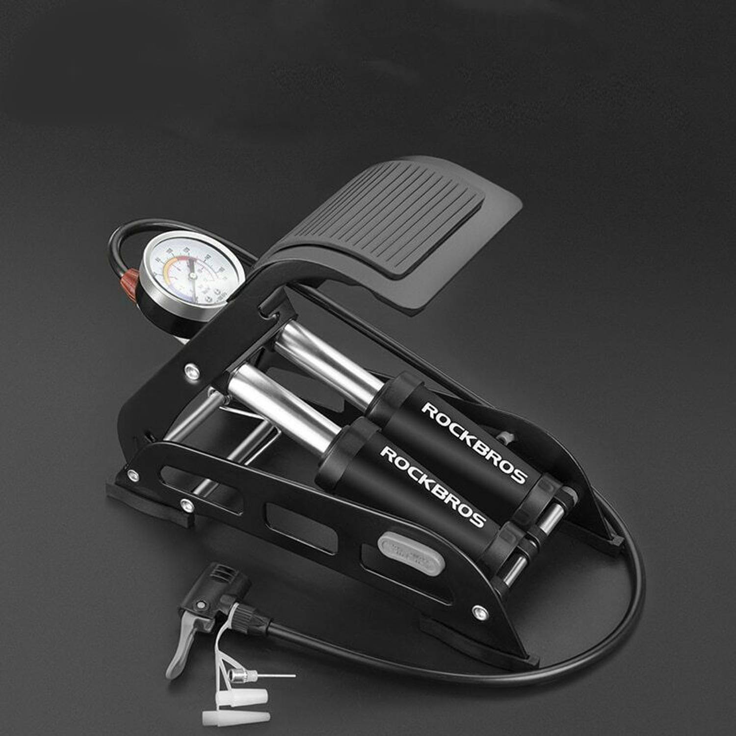 PRO Luxe Voetpomp - Voetpomp Dubbele Cilinder en Manometer - Voet | Blokker