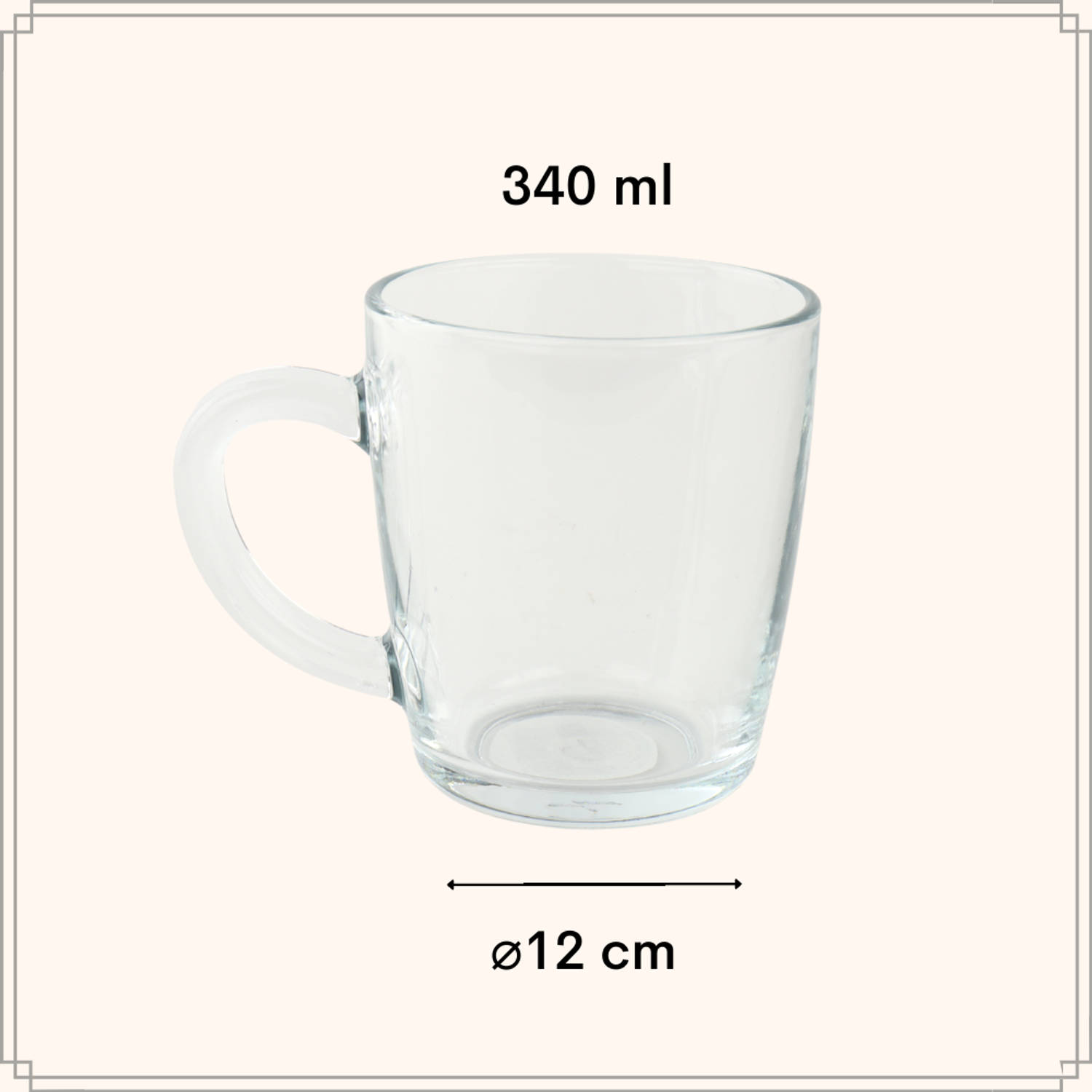 wakker worden In detail Dialoog OTIX Theeglazen met Oor - Koffiemok - 340ml - Glas - Hittebestendig -  Koffiemok - Koffieglas - Latte Macchiato - Glazen | Blokker