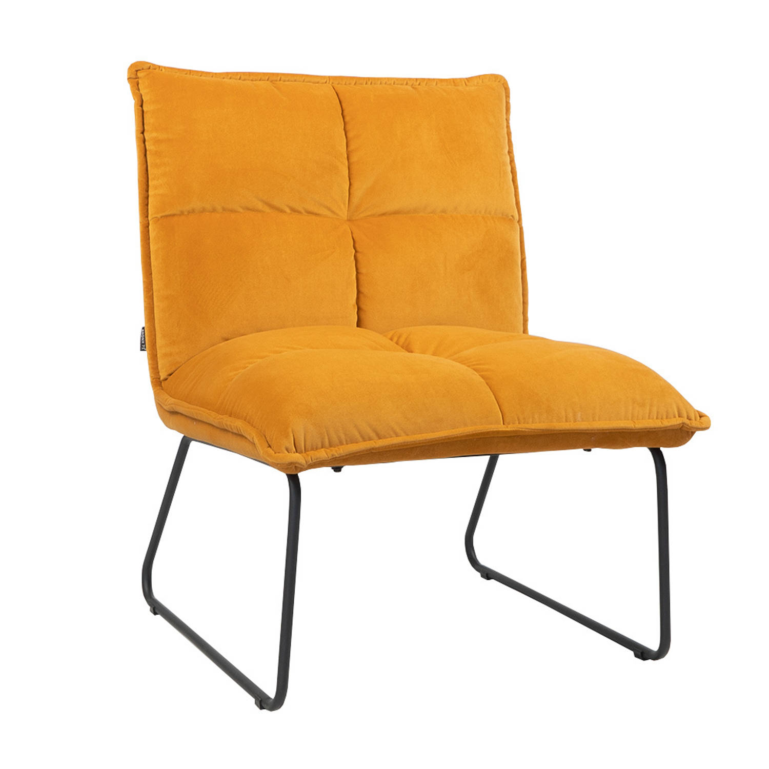 Bronx71 Moderne velvet fauteuil Malaga okergeel