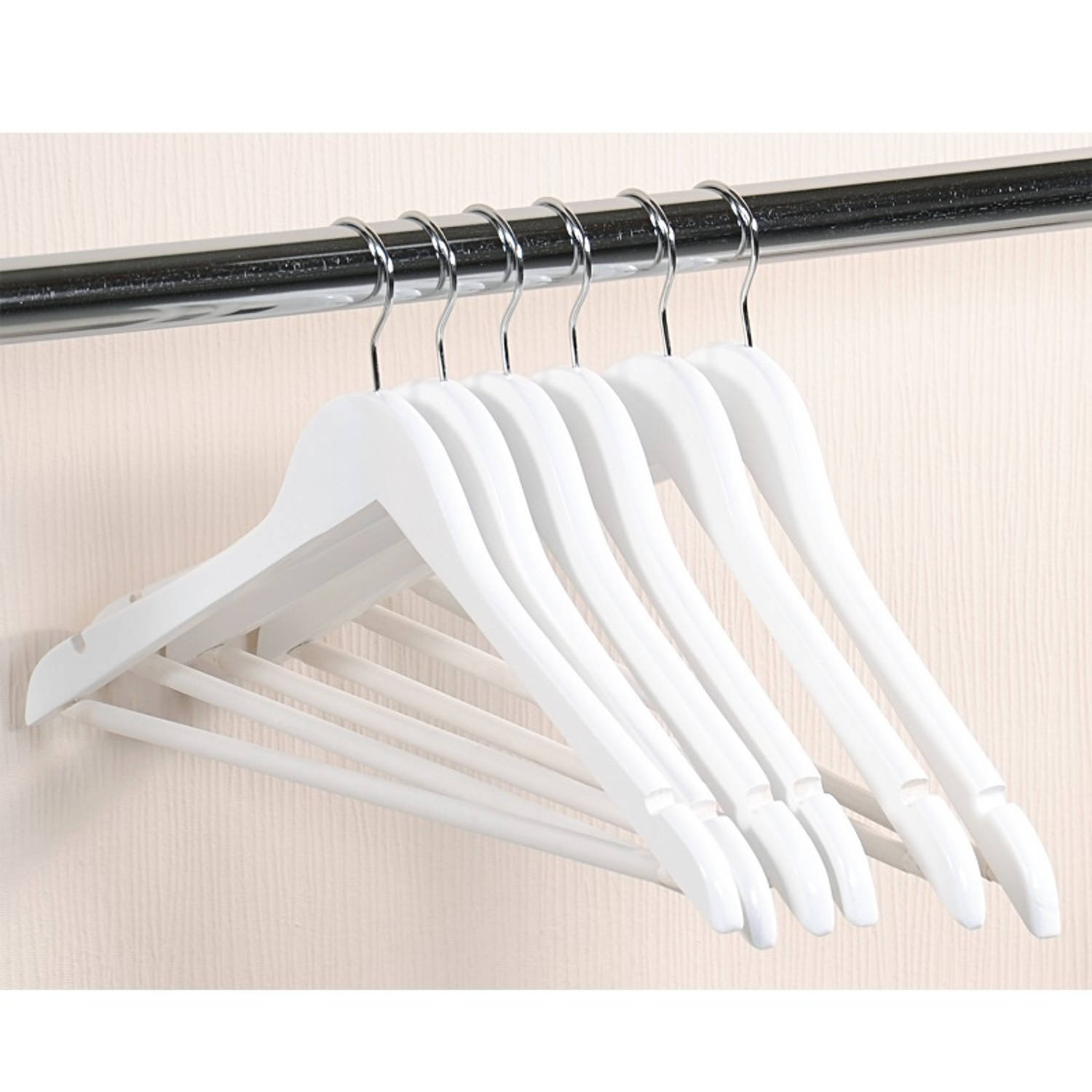 6 STUKS Luxe FSC® houten kledinghangers Stevige klerenhangers met