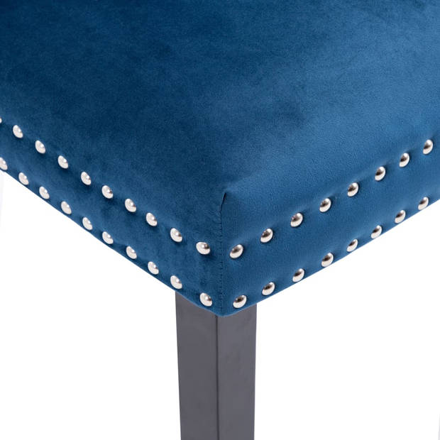 vidaXL Eetkamerstoelen 6 st fluweel blauw