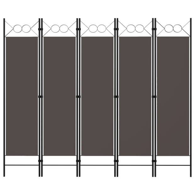 vidaXL Kamerscherm met 5 panelen 200x180 cm antraciet