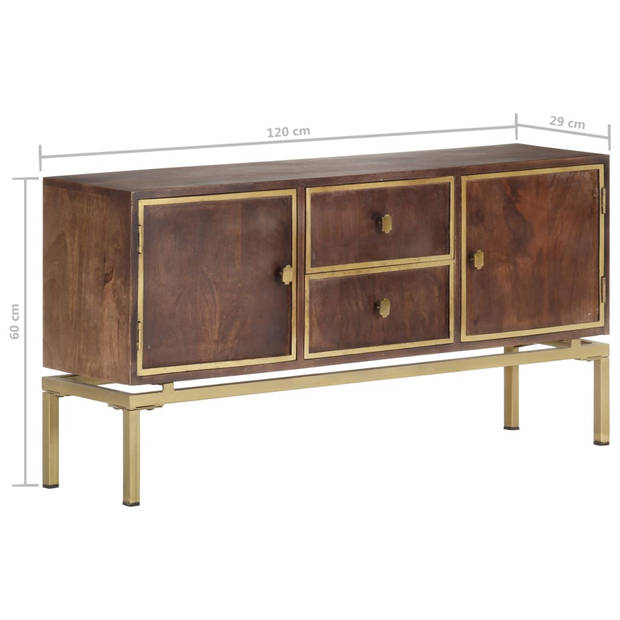 vidaXL Dressoir 120x29x60 cm massief mangohout