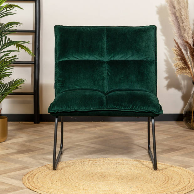 Bronx71 Velvet fauteuil Malaga donkergroen.