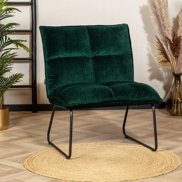 Bronx71 Velvet fauteuil Malaga donkergroen.