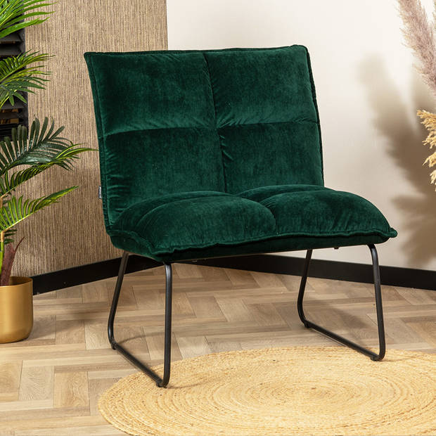 Bronx71 Velvet fauteuil Malaga donkergroen.