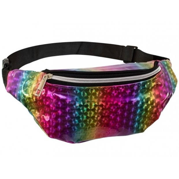 Hip heuptasje/fanny pack/buideltasje - regenboog print - Jaren 80 verkleed accessoire - Heuptassen