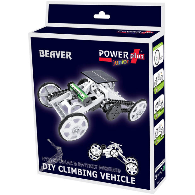 PowerPlus Junior Beaver - DIY Klimwagen - Terrein Auto op Solar of Batterij - STEM Eco Speelgoed Auto