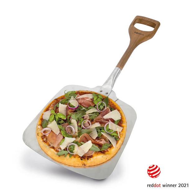 Boska Pizzaschep - Kort & gepatenteerd handvat - Aluminium & eikenhout