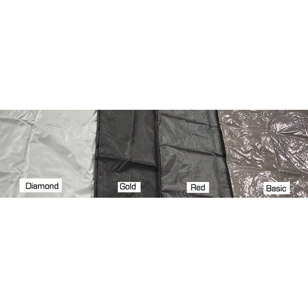 Diamond topkwaliteit parasolhoes voor zweefparasol - 210x45 cm- met Rits, Stok en Trekkoord incl. Stopper- Zilvergrijze