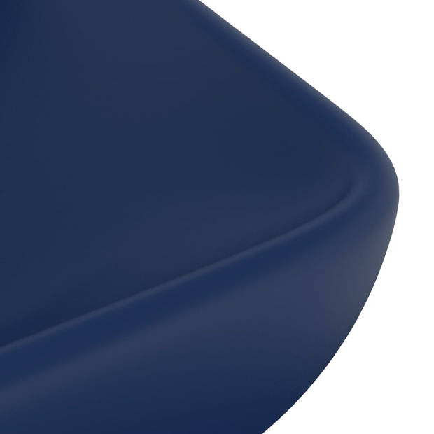 vidaXL Wastafel rechthoekig 71x38 cm keramiek mat donkerblauw