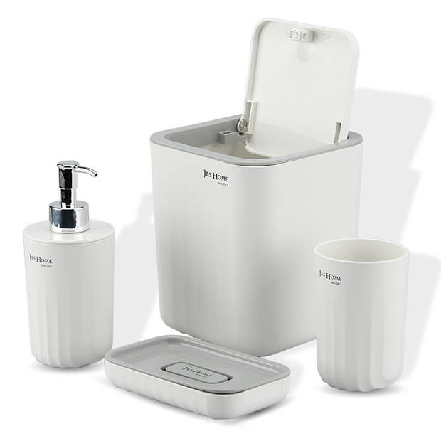 Luxe 4 Delige Badkamer - Toilet accessoires Set - Kunsstof Badkamerset