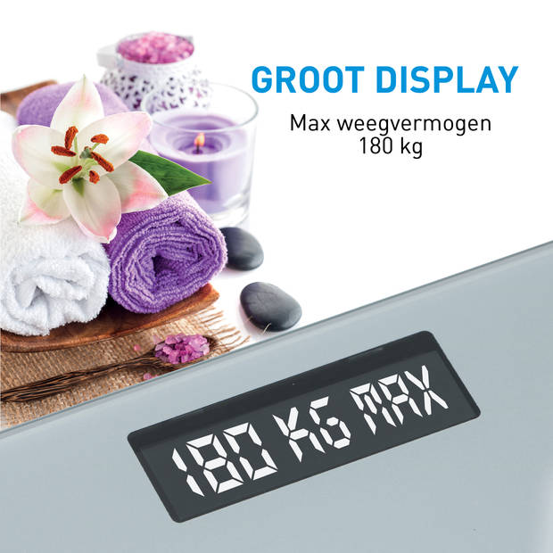 Grundig Digitale Personen Weegschaal - Weegschaal tot 180kg - Personenweegschaal meet kg/lb