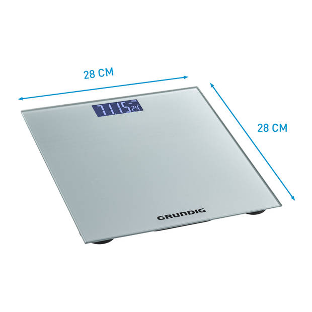 Grundig Digitale Personen Weegschaal - Weegschaal tot 180kg - Personenweegschaal meet kg/lb