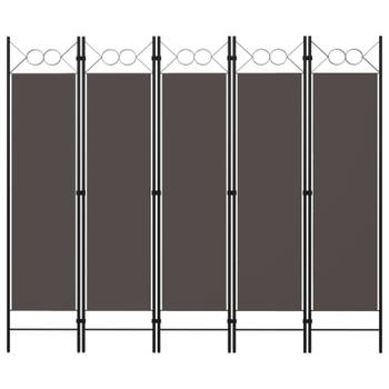 vidaXL Kamerscherm met 5 panelen 200x180 cm antraciet