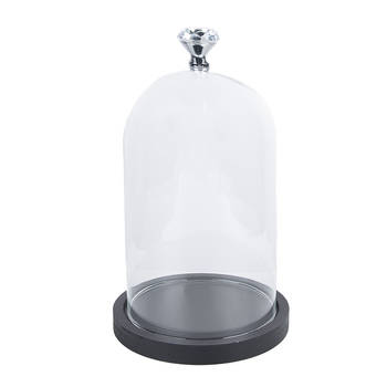 Clayre & Eef Stolp Ø 12x20 cm Transparant Glas Rond Glazen stolp Transparant Glazen stolp