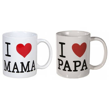 Cadeauset koffiebekers mama en papa - Bekers