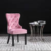 The Living Store Eetkamerstoel Classic - Fluweel - 51x59x98.5 cm - Roze