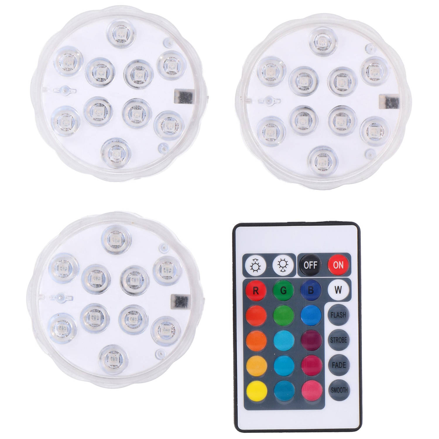 Normaal Herhaald stapel Grundig LED-lampen - 3 stuks - met afstandsbediening - IP65 - RGB | Blokker
