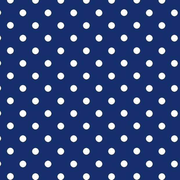 2x Cadeaupapier donkerblauw met witte stipjes/polkadots 200 x 70 cm - Cadeaupapier