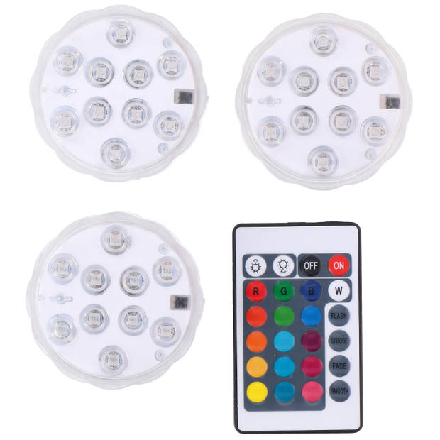 Grundig LED-lampen - 3 stuks - met afstandsbediening - IP65 - RGB