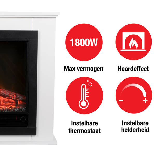 Classic Fire Sfeerhaard Elektrisch Lugano - Sfeerhaard met Schouw 1800W - Electrische Haard met Afstandsbediening