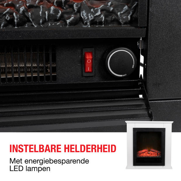 Classic Fire Sfeerhaard Elektrisch Lugano - Sfeerhaard met Schouw 1800W - Electrische Haard met Afstandsbediening