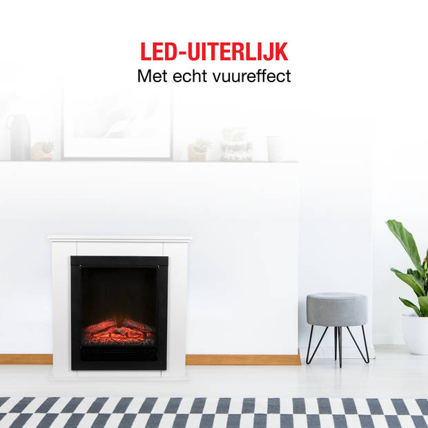 Classic Fire Sfeerhaard Elektrisch Lugano - Sfeerhaard met Schouw 1800W - Electrische Haard met Afstandsbediening